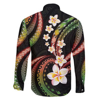 Hawaii Plumeria Reggae Family Matching Summer Maxi Dress and Hawaiian Shirt Polynesian Pattern