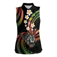 Hawaii Shaka Sign Women Sleeveless Polo Shirt Fantastic Frangipani Reggae LT01 Female Reggae - Polynesian Pride