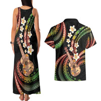 Hawaiian Ukulele Couples Matching Tank Maxi Dress and Hawaiian Shirt Jawaiian Fantastic Plumeria LT01 - Polynesian Pride
