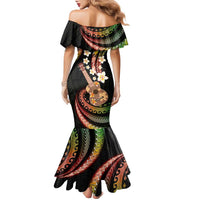 Hawaiian Ukulele Family Matching Mermaid Dress and Hawaiian Shirt Jawaiian Fantastic Plumeria LT01 - Polynesian Pride