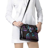 Hawaii Map Kanaka Maoli Shoulder Handbag Fantastic Frangipani Amethyst Gradient