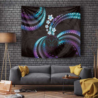 Hawaii Map Kanaka Maoli Tapestry Fantastic Frangipani Amethyst Gradient LT01 Purple - Polynesian Pride
