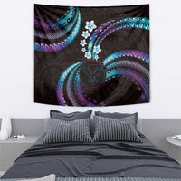 Hawaii Map Kanaka Maoli Tapestry Fantastic Frangipani Amethyst Gradient LT01 - Polynesian Pride