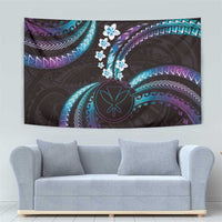 Hawaii Map Kanaka Maoli Tapestry Fantastic Frangipani Amethyst Gradient LT01 - Polynesian Pride