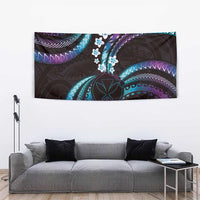 Hawaii Map Kanaka Maoli Tapestry Fantastic Frangipani Amethyst Gradient LT01 - Polynesian Pride