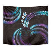 Hawaii Map Kanaka Maoli Tapestry Fantastic Frangipani Amethyst Gradient LT01 - Polynesian Pride
