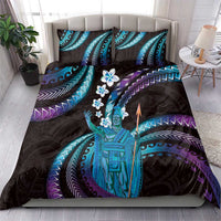 Hawaii King Kamehameha Bedding Set Fantastic Plumeria Amethyst Gradient LT01 - Polynesian Pride