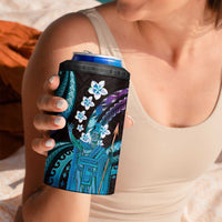 Hawaii King Kamehameha 4 in 1 Can Cooler Tumbler Fantastic Plumeria Amethyst Gradient
