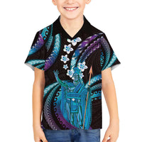 Hawaii King Kamehameha Family Matching Puletasi and Hawaiian Shirt Fantastic Plumeria Amethyst Gradient LT01 Son's Shirt Purple - Polynesian Pride