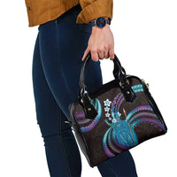 Hawaii King Kamehameha Shoulder Handbag Fantastic Plumeria Amethyst Gradient