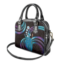 Hawaii King Kamehameha Shoulder Handbag Fantastic Plumeria Amethyst Gradient