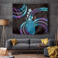 Hawaii King Kamehameha Tapestry Fantastic Plumeria Amethyst Gradient LT01 Purple - Polynesian Pride