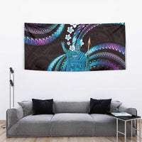Hawaii King Kamehameha Tapestry Fantastic Plumeria Amethyst Gradient LT01 - Polynesian Pride