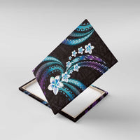 Hawaii Plumeria Canvas Wall Art Amethyst Gradient Polynesian Pattern