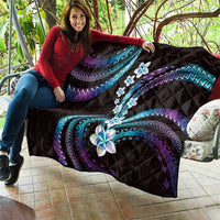 Hawaii Plumeria Quilt Amethyst Gradient Polynesian Pattern