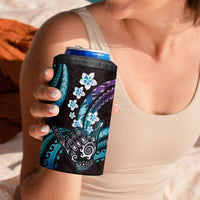 Hawaii Shaka Sign 4 in 1 Can Cooler Tumbler Fantastic Frangipani Amethyst Gradient
