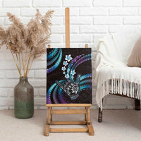 Hawaii Shaka Sign Canvas Wall Art Fantastic Frangipani Amethyst Gradient
