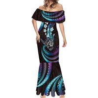 Hawaii Shaka Sign Mermaid Dress Fantastic Frangipani Amethyst Gradient