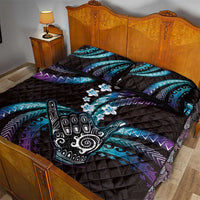 Hawaii Shaka Sign Quilt Bed Set Fantastic Frangipani Amethyst Gradient LT01 - Polynesian Pride
