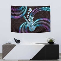 Hawaiian Ukulele Tapestry Amethyst Gradient Fantastic Plumeria