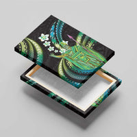 Hawaii King Kamehameha Canvas Wall Art Fantastic Plumeria Chartreuse Cyan