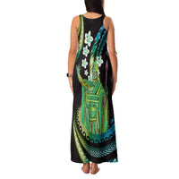 Hawaii King Kamehameha Family Matching Tank Maxi Dress and Hawaiian Shirt Fantastic Plumeria Chartreuse Cyan LT01 - Polynesian Pride