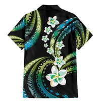 Hawaii Plumeria Family Matching Mermaid Dress and Hawaiian Shirt Chartreuse Cyan Polynesian Pattern LT01 - Polynesian Pride