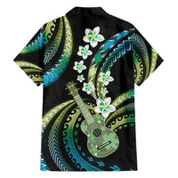Hawaiian Ukulele Hawaiian Shirt Chartreuse Cyan Fantastic Plumeria