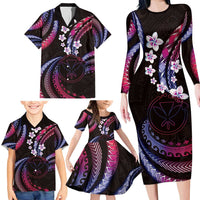 Hawaii Map Kanaka Maoli Family Matching Long Sleeve Bodycon Dress and Hawaiian Shirt Fantastic Frangipani Sweet Dream LT01 - Polynesian Pride