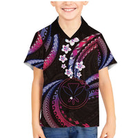 Hawaii Map Kanaka Maoli Family Matching Mermaid Dress and Hawaiian Shirt Fantastic Frangipani Sweet Dream LT01 Son's Shirt Pink - Polynesian Pride