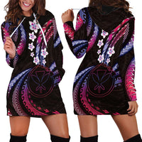 Hawaii Map Kanaka Maoli Hoodie Dress Fantastic Frangipani Sweet Dream LT01 - Polynesian Pride