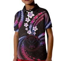 Hawaii Map Kanaka Maoli Kid Polo Shirt Fantastic Frangipani Sweet Dream LT01 Kid Pink - Polynesian Pride