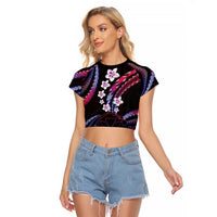Hawaii Map Kanaka Maoli Raglan Cropped T Shirt Fantastic Frangipani Sweet Dream