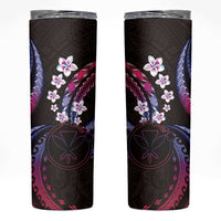 Hawaii Map Kanaka Maoli Skinny Tumbler Fantastic Frangipani Sweet Dream LT01 Pink - Polynesian Pride
