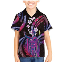 Hawaii King Kamehameha Family Matching Mermaid Dress and Hawaiian Shirt Fantastic Plumeria Sweet Vibes LT01 Son's Shirt Pink - Polynesian Pride