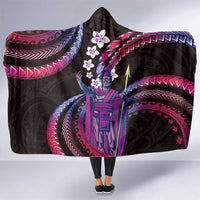 Hawaii King Kamehameha Hooded Blanket Fantastic Plumeria Sweet Vibes LT01 One Size Pink - Polynesian Pride