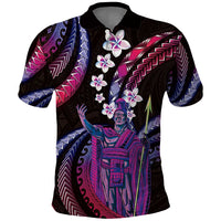 Hawaii King Kamehameha Polo Shirt Fantastic Plumeria Sweet Vibes LT01 Pink - Polynesian Pride