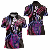 Hawaii King Kamehameha Women Polo Shirt Fantastic Plumeria Sweet Vibes LT01 - Polynesian Pride