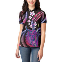Hawaii King Kamehameha Women Polo Shirt Fantastic Plumeria Sweet Vibes LT01 - Polynesian Pride