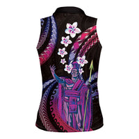 Hawaii King Kamehameha Women Sleeveless Polo Shirt Fantastic Plumeria Sweet Vibes LT01 - Polynesian Pride