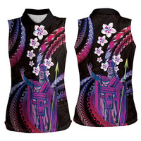Hawaii King Kamehameha Women Sleeveless Polo Shirt Fantastic Plumeria Sweet Vibes LT01 - Polynesian Pride