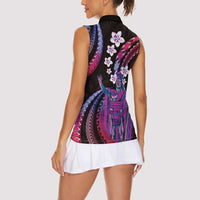 Hawaii King Kamehameha Women Sleeveless Polo Shirt Fantastic Plumeria Sweet Vibes LT01 - Polynesian Pride