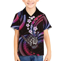 Hawaii Shaka Sign Family Matching Long Sleeve Bodycon Dress and Hawaiian Shirt Fantastic Frangipani Sweet Vibes