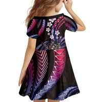 Hawaii Shaka Sign Kid Short Sleeve Dress Fantastic Frangipani Sweet Vibes LT01 - Polynesian Pride