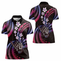 Hawaii Shaka Sign Women Polo Shirt Fantastic Frangipani Sweet Vibes LT01 - Polynesian Pride