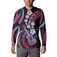 Hawaiian Ukulele Button Sweatshirt Sweet Dream Fantastic Plumeria