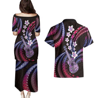 Hawaiian Ukulele Couples Matching Puletasi and Hawaiian Shirt Sweet Dream Fantastic Plumeria LT01 - Polynesian Pride