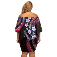 Hawaiian Ukulele Family Matching Off Shoulder Short Dress and Hawaiian Shirt Sweet Dream Fantastic Plumeria LT01 - Polynesian Pride