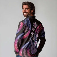 Hawaiian Ukulele Long Sleeve Polo Shirt Sweet Dream Fantastic Plumeria