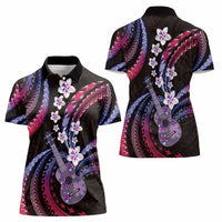 Hawaiian Ukulele Women Polo Shirt Sweet Dream Fantastic Plumeria LT01 - Polynesian Pride